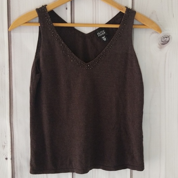 Eileen Fisher Tops - Eileen Fisher Beaded Tank Size XS